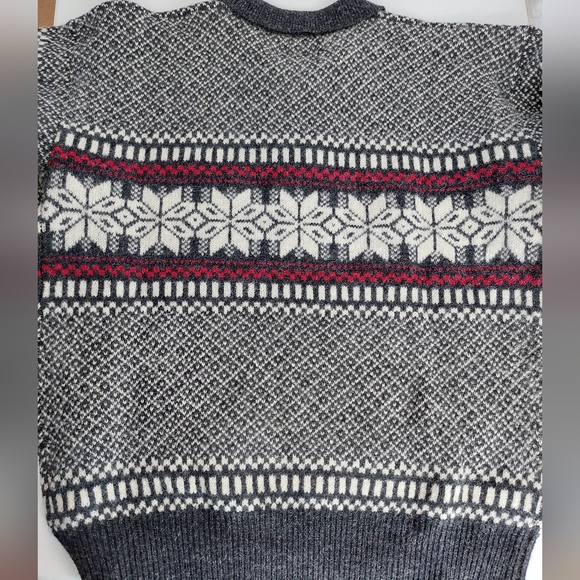 VTG 100% Wool SZ Med 1/4 Zip Nordic Winter Snowflake Ski Y2K Squaw Valley - Picture 2 of 16